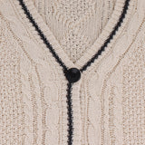 Silver Star TS Embroidery Knitting Cream Cardigan