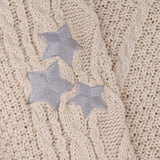 Silver Star TS Embroidery Knitting Cream Cardigan