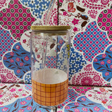 TS Checkered Glass Cup