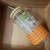 TS Checkered Glass Cup