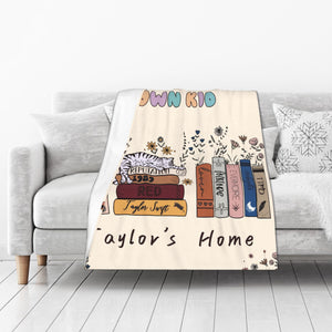 Cat with Books Blanket