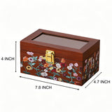 Wildflowers Print Wood Storage Box for Friendship Bracelet