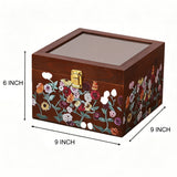 Wildflowers Print Wood Storage Box for Friendship Bracelet