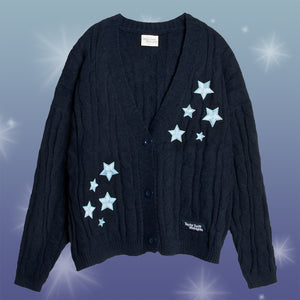 Full Star Embroidery Navy Original Cardigan