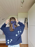 Full Star Embroidery Navy Original Cardigan
