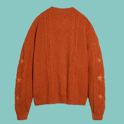 Showgirls Stars Embroidery Orange Original Cardigan