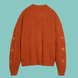 Pre-sale Showgirls Stars Embroidery Orange Cardigan