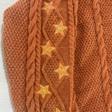 Pre-sale Showgirls Stars Embroidery Orange Cardigan